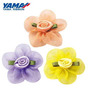 YAMA цветочные ленты Диаметр 38 мм ± 3 мм 100 шт./пакет ленты из полиэстера и органзы для украшения волос, платье для девочек, свадебная вечеринка, сделай сам