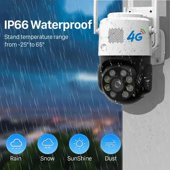 4G WiFi IP Камеры Наружного наблюдения 1080P PTZ Cam Защита безопасности CCTV Автоматическое Отслеживание Ночного Видения Двухстороннее аудио Для дома