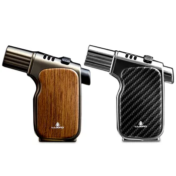 LUXFO Зажигалка для сигар, 4 Струйных Горелки, Ветрозащитный Сварочный пистолет, Надувной пистолет-распылитель, Творческая личность, Прикуриватель для мужчин