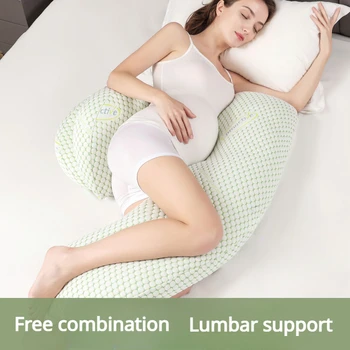 Подушка для беременных, Боковая подушка для Сна, Подушка для грудного вскармливания, Съемная Моющаяся U-образная защита талии, хлопок
