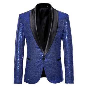 Модный мужской бальный комплект с блестками, куртка для певца, сценическое платье, пиджак, роскошное мужское церемониальное платье (куртка)