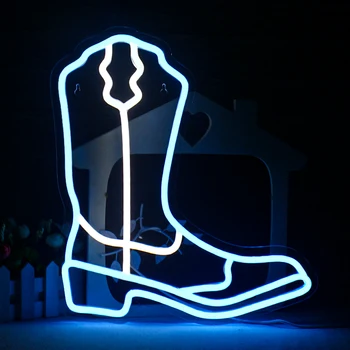 Ковбойский ботинок Неоновая световая вывеска Светодиодная неоновая вывеска для декора стен USB для игровой комнаты гостиной вечеринки бара магазина Рождественского подарка на День рождения