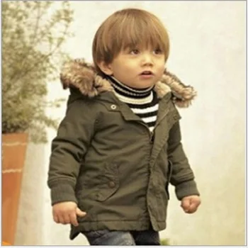 Hooyi/ Детский Пуховик, Толстовки, пальто для мальчиков, Зеленая детская куртка, Одежда для маленьких мальчиков, зимняя флисовая верхняя одежда высшего качества от 1 до 5 лет