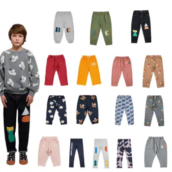 Новинка 2023 года, Весенне-осенние штаны для мальчиков и девочек, Спортивные штаны для отдыха для детей, детская одежда, модные брюки для мальчиков