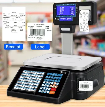 Новые Электронные цифровые весы Настольные Весы С Wifi Этикеткой, печатью штрих-кода, чеками, весами для взвешивания цен в супермаркете, вычислительными весами