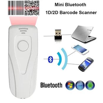 1D 2D сканер штрих-кода Портативный мини Bluetooth 4,0 считыватель штрих-кода Работает с телефонами, планшетами, ПК