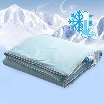 Охлаждающее одеяло для кровати, Шелковистое одеяло с кондиционером, легкое охлаждаемое летнее одеяло с двухсторонней холодной и охлаждающей тканью