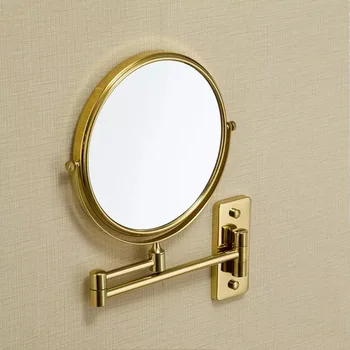 Зеркало для макияжа Золото/Серебро, Латунные Зеркала для ванной Комнаты, 3 X Увеличительное Зеркало, Складывающееся Для Бритья, 8 Дюймов, Настенное крепление, Круглое зеркало с поворотом на 360 Градусов