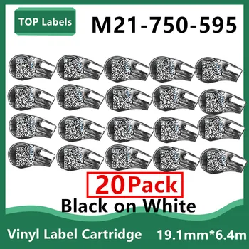 Замена 5 ~ 20 Упаковок M21-750-595- Виниловая этикетка с картриджем WT Черного цвета на белом Используется для этикетировочной лаборатории, маркировки оборудования