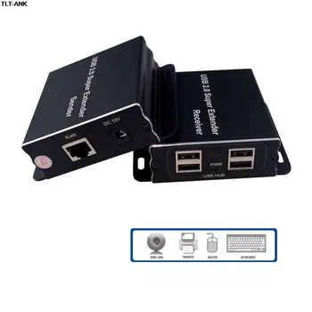 USB-удлинитель по Cat5E / 6 до 196 футов USB2.0 по Cat6 Cat5E Удлинитель с 4 портами USB 2.0 Подключи и играй, драйвер не требуется