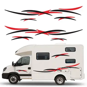 Набор виниловых полосатых графических наклеек для трейлера Caravan RV