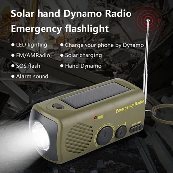 AZ-801 С ручным приводом, Солнечное радио, Новое многофункциональное радио, аварийный фонарик для мобильного телефона на открытом воздухе