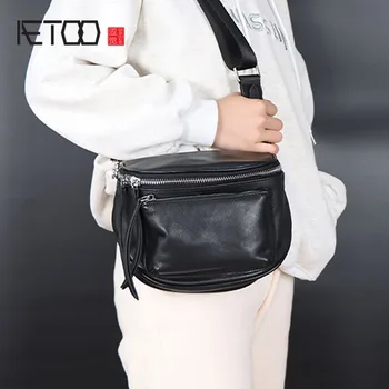Женская сумка-мессенджер из воловьей кожи первого слоя AETOO, модная женская сумка через плечо, женская диагональная сумка