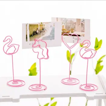 Кавайный Розовый Фламинго Единорог Свадебные Сувениры Место Держатель Для Карт Таблица Фото Памятка Стол Для Заметок Именная карточка Папка Клипы Клип Для Сообщений