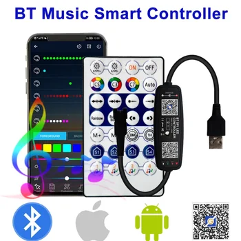 Мини RGB Bluetooth-совместимый контроллер, Музыкальная светодиодная лента, контроллер для RGB-ленты, интеллектуальное приложение для управления DC 5V 12V 24V