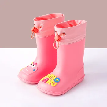 Новейшие Непромокаемые ботинки для девочек, Классическая Водонепроницаемая Детская Обувь, Детские Непромокаемые сапоги, Резиновые сапоги из ПВХ, Детская Водонепроницаемая Обувь Для мальчиков, Непромокаемые ботинки