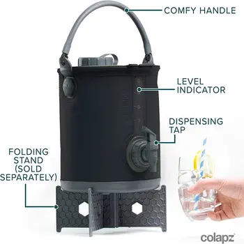 Современный Складной Контейнер для воды для Кемпинга объемом 2 галлона с краном и носиком - Портативное Ведро и дозатор для кувшинов - Sports Water Jug & R