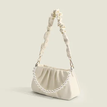 Усовершенствованная текстурная сумка, женский нишевый дизайн, модная новая плиссированная облачная сумка для подмышек, сумка через плечо, однотонная женская сумка