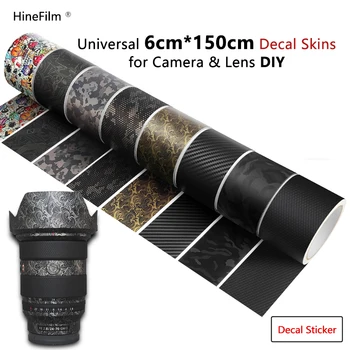Универсальная наклейка на объектив 60 мм x 1,5 м, обшивка для объектива Sony, для объектива Canon, для объектива Nikon, наклейки на объектив, Защитная пленка от царапин