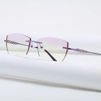 ZIROSAT 58133 Оправа для очков без оправы из золота Для Женщин, легкая оправа для очков в оптической оправе, очки для близорукости по рецепту