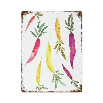 Металлическая жестяная вывеска Dreacoss, ретро стиль， Плакат с новинкой, железная роспись, жестяная вывеска с морковью, Растительное искусство, Настенное искусство для приготовления пищи, домашний декор
