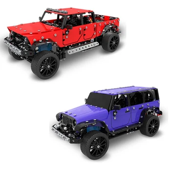 Строительные блоки из сплава, спортивный автомобиль Jeep, металлический гоночный радиоуправляемый Рар С системой питания, игрушка с дистанционным управлением Для детей