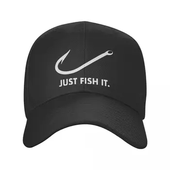 Новая Классическая Бейсбольная Кепка Fishing Just Fish It для Мужчин и Женщин, Дышащая Шляпа для Папы-Рыбака, Бейсболки с Защитой от Солнца