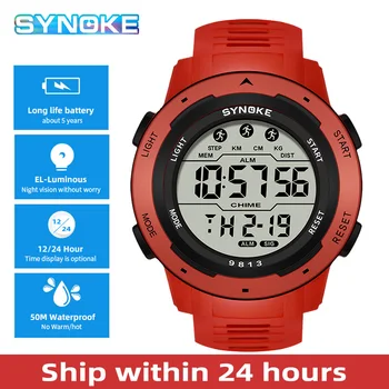 Обновленные спортивные мужские красные часы женские светодиодные цифровые часы 50 м водонепроницаемые электронные часы наручные часы Relogio Masculino Прямая поставка