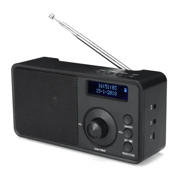 Портативный DAB + цифровое радио Беспроводной Bluetooth стереодинамик ЖК-дисплей Поддержка гарнитуры для улицы Будильник FM AUX