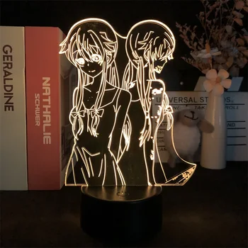 Дневник будущего Gasai Yuno 3D Ночник Аниме Манга для Декора Спальни Милый Красочный Подарок на День Рождения СВЕТОДИОДНЫЙ Светильник Manga Kid Love Present