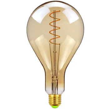 A130 большая светодиодная лампа Эдисона E27 спиральный свет янтарного цвета ретро энергосберегающая лампа винтажная лампа накаливания Эдисона светодиодная люстра 220 В 4 Вт PS42