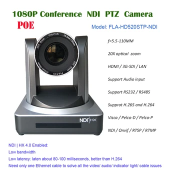 2-мегапиксельная камера HD с 20-кратным увеличением, транслирующая прямую потоковую видеоконференцию NDI IP POE с интерфейсами HDMI/SDI/A-IN