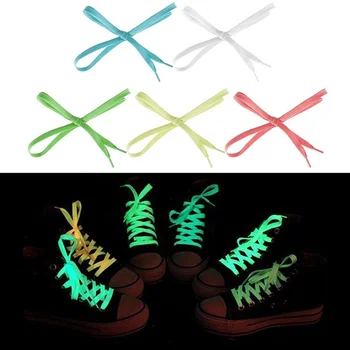 Новые 1 пара Светящихся Шнурков для обуви, Флуоресцентные Шнурки для кроссовок, Шнурки для обуви, Светящиеся в Темную Ночь, Светящиеся Шнурки для обуви, Шнурок для обуви