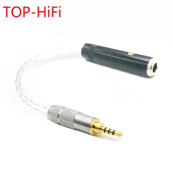 TOP-HiFi DIY 7N-Монокристаллический Посеребренный 2,5 мм TRRS Сбалансированный штекерный кабель-адаптер TRS с 3-контактным разъемом 1/4 6,35 мм