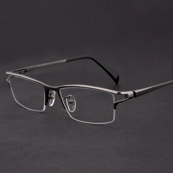 Титановая оправа Для очков, Мужские Винтажные очки в полукруглой оправе, Мужские Оправы для очков при оптической близорукости, Оправы для очков, Прозрачные очки