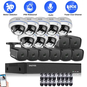 Ultra HD 4K POE Система видеонаблюдения 16-канальный видеорегистратор с функцией обнаружения движения IP-камера комплект 8-мегапиксельного Наружного видеонаблюдения NVR Kit XMEYE