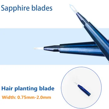Сапфировые лезвия для пересадки волос Лезвия для посадки волосяных фолликулов Ручка для пересадки волос 1 Комплект