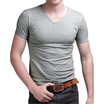 A1340/ летние новые мужские футболки, однотонные, приталенные, трендовые, повседневные, с короткими рукавами