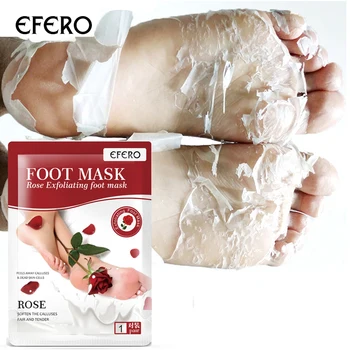 EFERO 6Pair Rose Отшелушивающая маска для ног, Органическая маска для удаления омертвевшей кожи, Отбеливающая Питательная