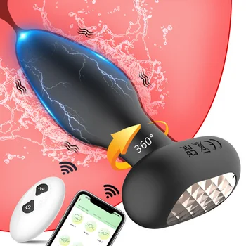 Приложение для анального вибратора с дистанционным управлением, вращающийся на 360 ° Bluetooth, анальная пробка, Массажер простаты, Мастурбатор, секс-игрушка для взрослых для женщин, мужчин, геев