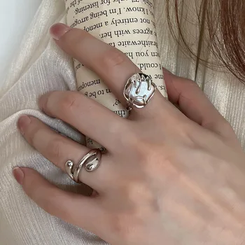 VENTFILLE серебристого цвета, холодная жидкая лава, нерегулярные кольца, жемчужные украшения в стиле морской волны в стиле барокко, марка 925 пробы, подарок для девочек, прямая поставка