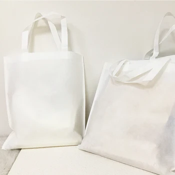 10 шт./лот, пустая сумка-тоут для сублимации, белые сумки на плечо из нетканого материала, простая сумка, открытый портативный рюкзак