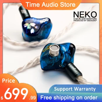 Наушники-вкладыши SeeAudio Neko 6BA IEMs с посеребренным кабелем EA CADMUS OCC, Проводные наушники Hi-Fi, наушники J-POP Music, 2Pin 0,78