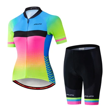 2020 Женские Трикотажные комплекты для Велоспорта с коротким рукавом, Велосипедная одежда, Дышащие трикотажные костюмы для горных велосипедов, Быстросохнущие