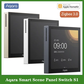 Новый Aqara Smart Scene Panel Switch S1 Zigbee 3,0 3,95 дюймовый Сенсорный экран ПРИЛОЖЕНИЕ Siri Голосовое Управление Work HomeKit Приложение для Умного Дома