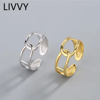LIVVY Серебряные цветные выдалбливающие кольца для женщин с геометрическим перекрестным поворотом, минималистичное кольцо, ювелирные изделия для вечеринок, тренд подарков