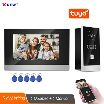 VIDEW 7-Дюймовый Видеодомофон Домофон 2 Провода Камера Дверной Звонок Tuya Smart APP Система Ночного Видения для Входа в Дом на Вилле