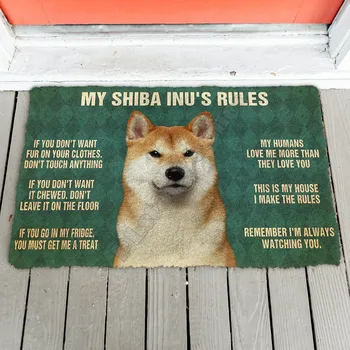 3D коврик My Shiba Inu's Rules, нескользящие дверные коврики, декор, коврик для крыльца