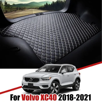 Изготовленные на заказ Кожаные коврики для багажника автомобиля Volvo XC40 2021 2020 2019 2018, Водонепроницаемые нескользящие вкладыши, Аксессуары для перевозки грузов