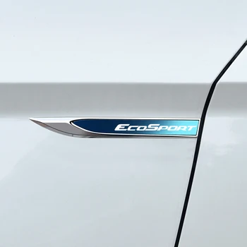 2 шт., Автомобильная металлическая наклейка, Модификации крыла, Лазерная эмблема для Ford Ecosport, Автомобильные аксессуары для стайлинга экстерьера